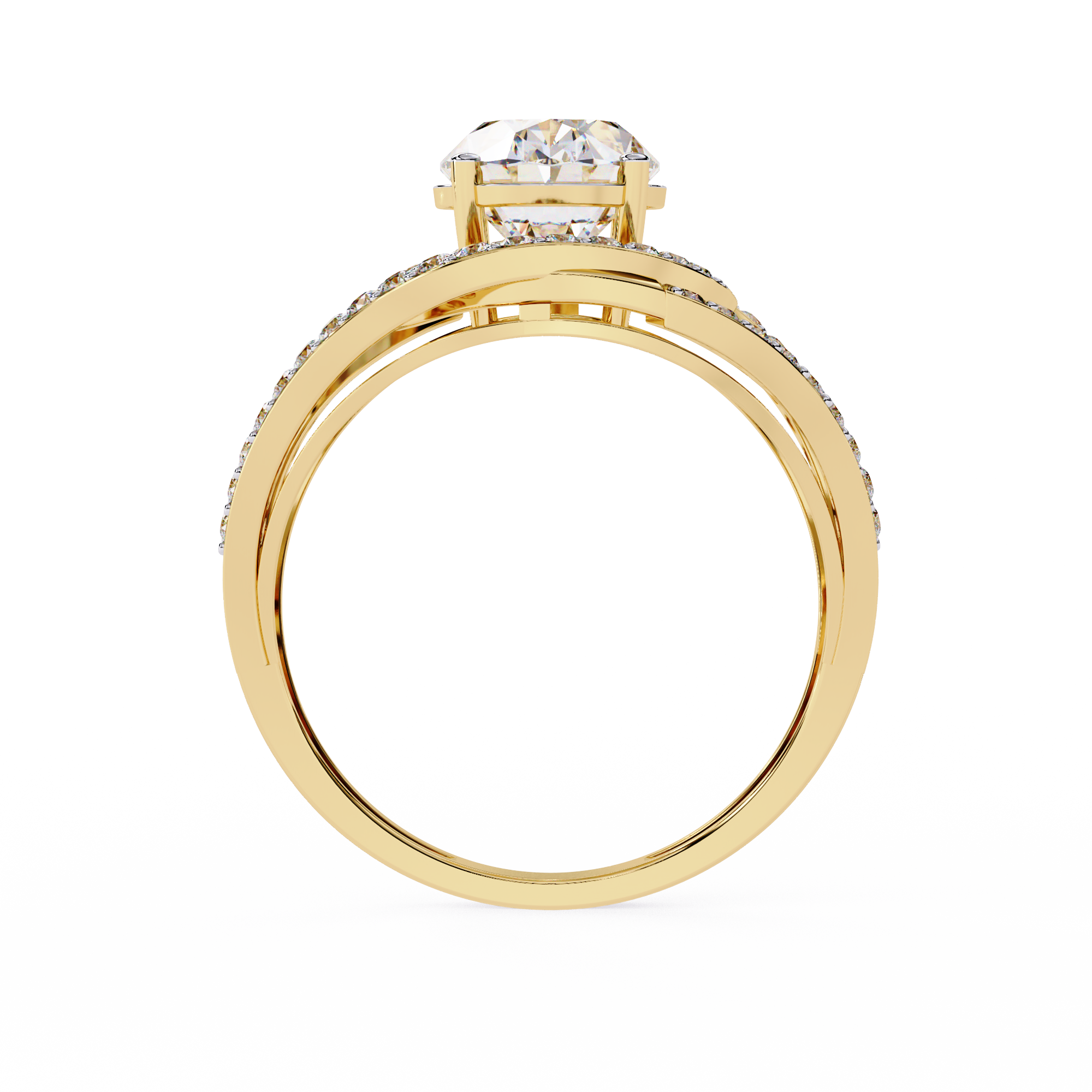 7.78 CT Twist Shank Solitaire Ring | 14K Yellow Gold
